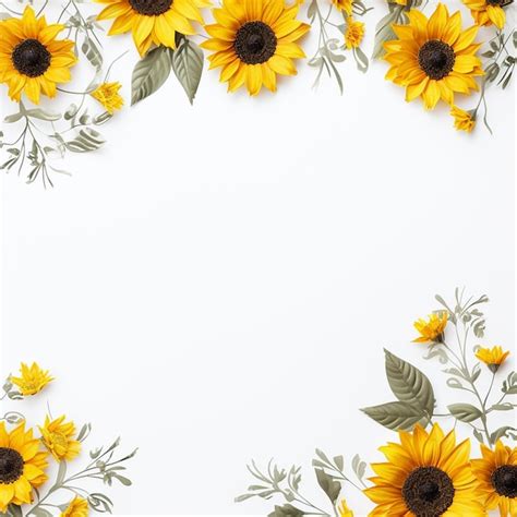 Premium AI Image Sunflower Border To Add A Touch Of Sunshine To Your Day