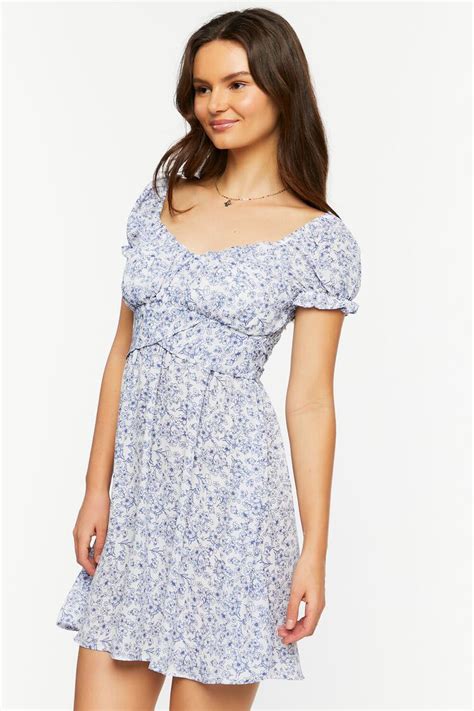 Ditsy Floral Puff Sleeve Mini Dress