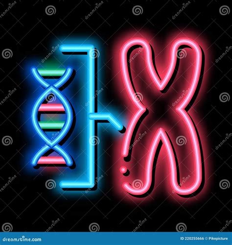 Chromosome And Molecule Neon Glow Icon Illustration Stock Vector