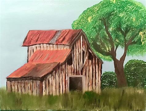 Old Barn painting 16 x 20 x .5 oil on | Etsy