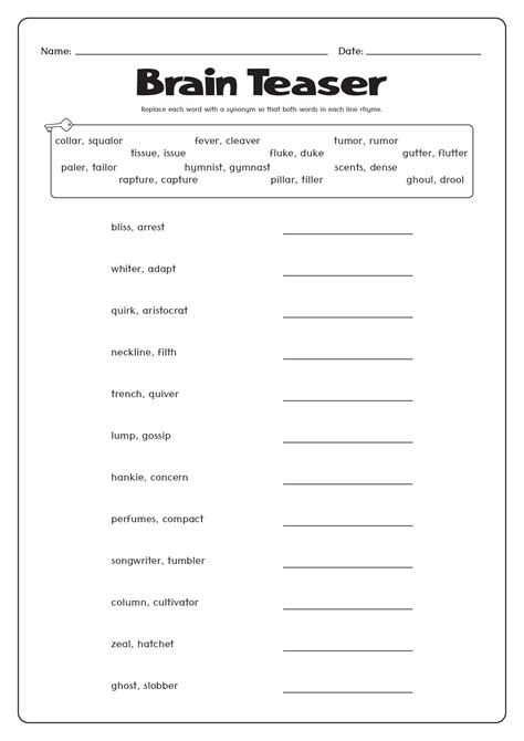 17 Adult Brain Teasers Worksheet Free Pdf At