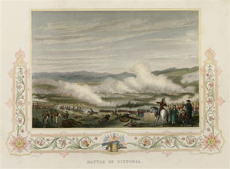 Battle Of Vittoria Antique Print Map Room