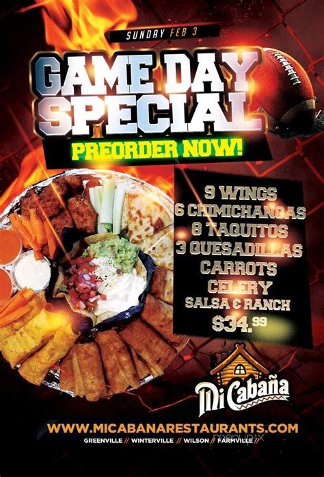 Online Menu of Mi Cabana, Winterville, NC