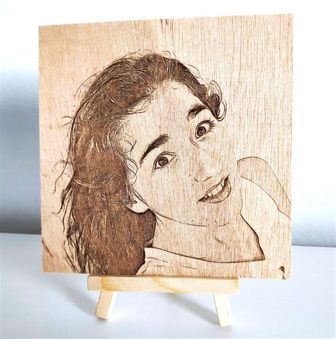 Laser Gravieren Holz Foto Holz Portrait Gravierte Plakette Etsy De