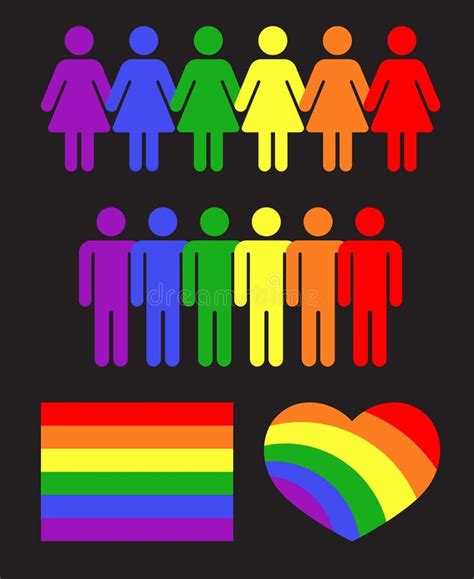 Vector Rainbow Gay Lgbt Rights Icons And Symbols Stock Vector
