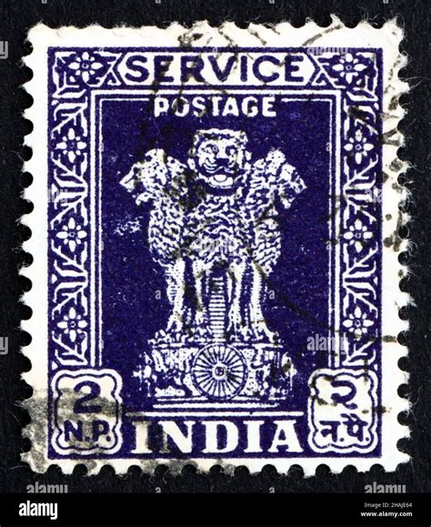 INDIA CIRCA 1957 A Stamp Printed In India Shows Lion Capital Of