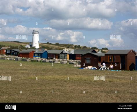 Beach Huts, Portland Bill Bird Observatory and Field Centre situated in ...