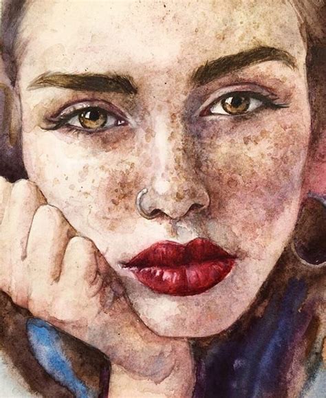 ArtCindyLove Manishamaya Watercolor Face Watercolor Portraits