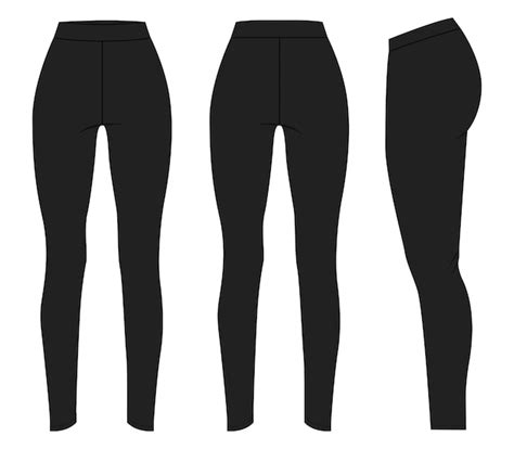 Leggings Mode Technique Croquis Plat Illustration Vectorielle Modèle De