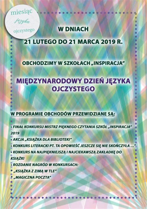 Międzynarodowy Miesiąca Języka Ojczystego w Szkołach Inspiracja