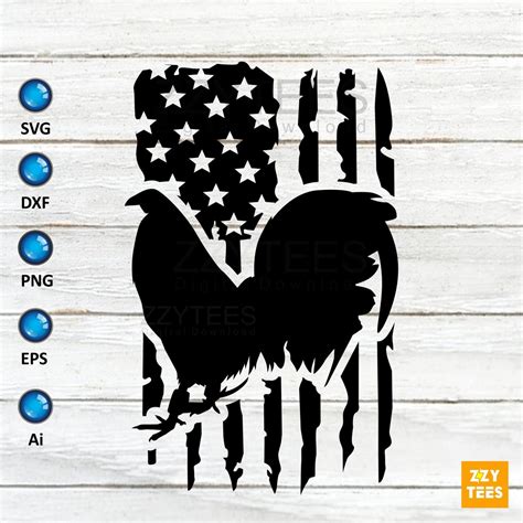 Beautiful Clipart Of Us Flag Chicken Hunter Svg Chicken Cutfile Farm