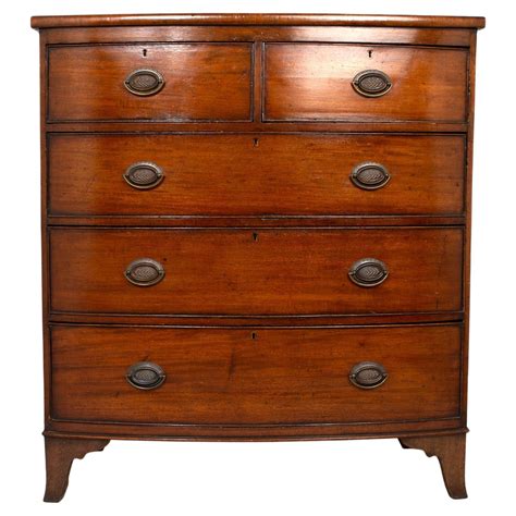 Antique English 19th Century George III Chest Of Drawers C 1800 For