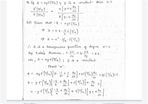 9 If Z Xyf Y X Andξ Is A Constaut Then S T [ Frac{f { Prime} Y X }{f Y