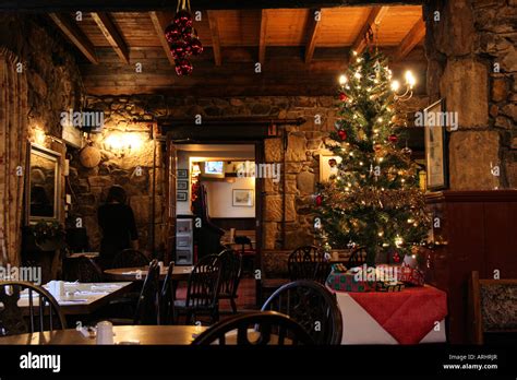 Christmas Decorations In A Scottish Restaurant Stock Photo Alamy