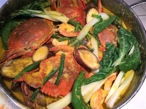 Crab veggies with coconut milk sauce, authentic Filipino cooking | Crab recipes, Cooking, Food