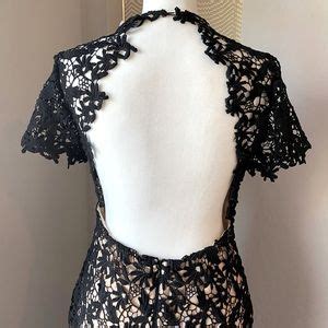 Dresses Backless Black And Nude Lace Dress Poshmark