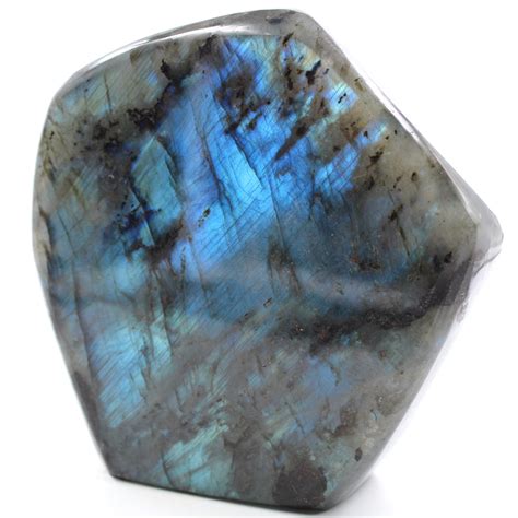 Pierre De Labradorite Bleue Forme Libre Bloc Poser Pierre De