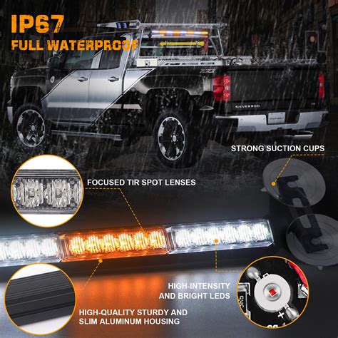 Xridonsen Inch Traffic Advisor Light Bar Led Strobe Lights Amber