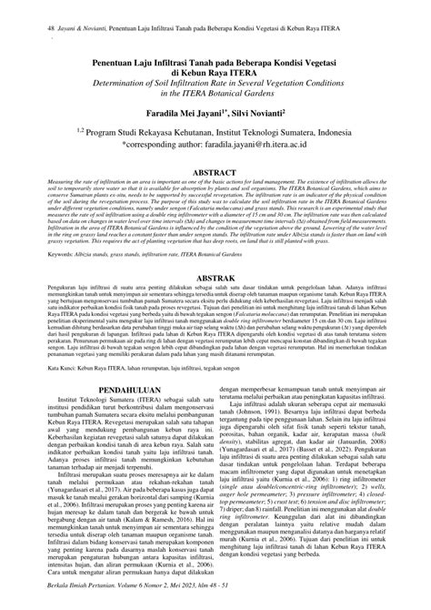 penentuan laju infiltrasi tanah   kondisi vegetasi