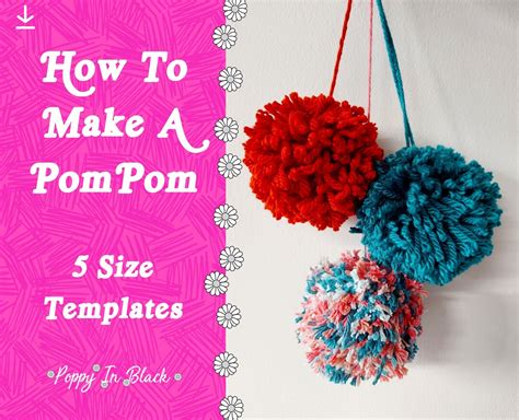 How To Make A Pom Pom Templates And Instructions Printable Etsy