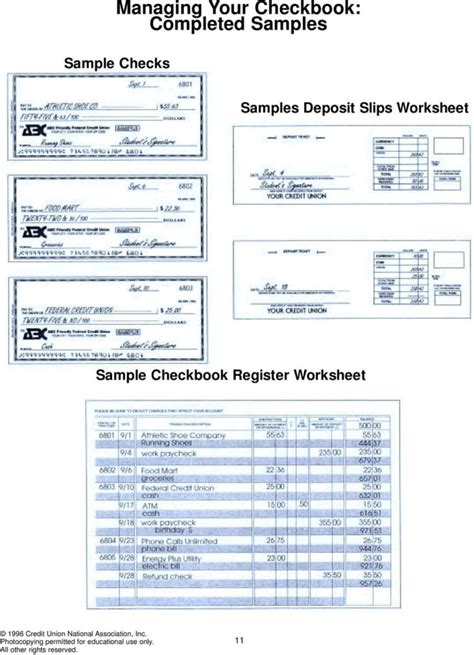 Deposit Slip Worksheet — Db