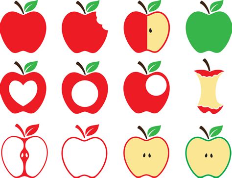 Apple Svg Bundle Apple Png Apple Clipart Apple Vector Apple Monogram