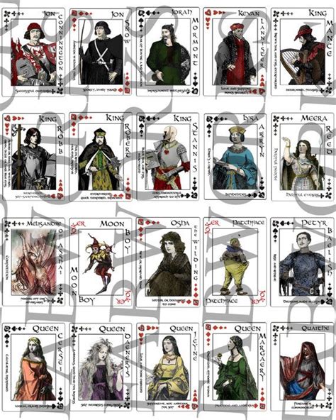 A Song Of Ice And Fire Playing Cards By Rfabiano On Etsy Got Game Of