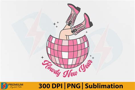 Howdy New Year PNG Retro 2024 Cowgirl Graphic By Premium Digital Files