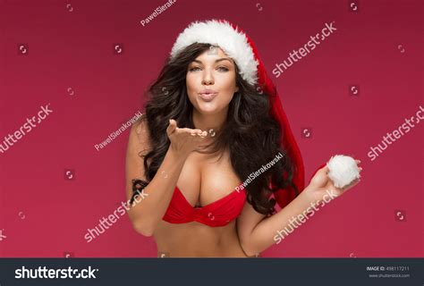 Sensual Sexy Woman Posing Naked Santa Stock Photo Shutterstock