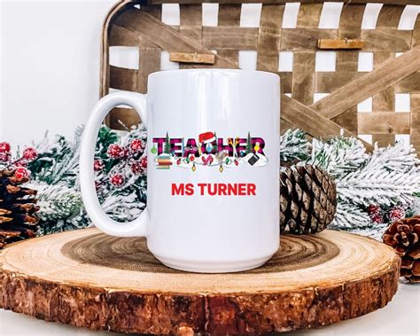 Christmas Teacher Mug Custom Teacher Mug Christmas Coffee Etsy