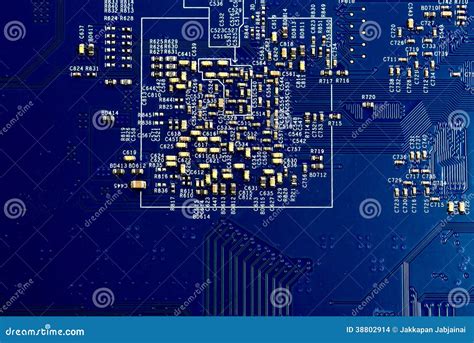 Placa De Circuito Eletrônica Do Microchip Foto de Stock Imagem de