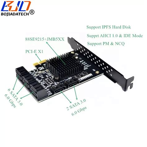 8 SATA3 SATA 3 0 To PCI E PCIe 1X Expansion Riser Card Marvell 88SE9215