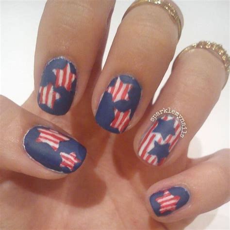 American Flag Nail Art By Sparklemynails American Flag Nails Flag Nails Nail Art