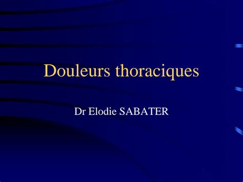 SOLUTION Douleur Thoracique 01 Studypool