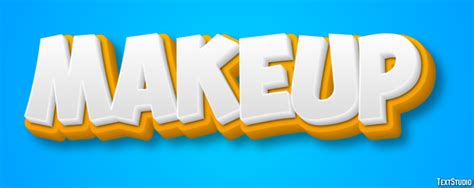 Makeup Yellow White 3d Text Effect Generator