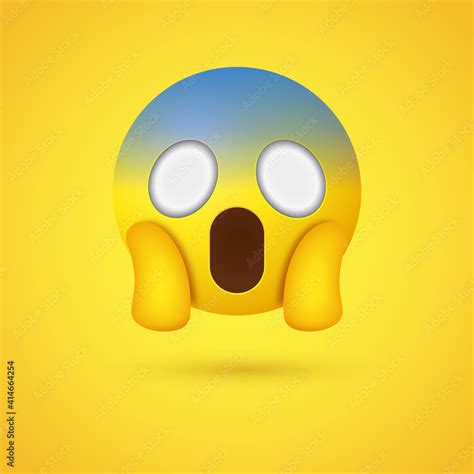 Vetor De 3d Emoji Face Screaming In Fear Shocked Emoticon Holding Head