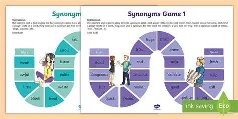 Synonyms Board Game (Teacher-Made) - Twinkl