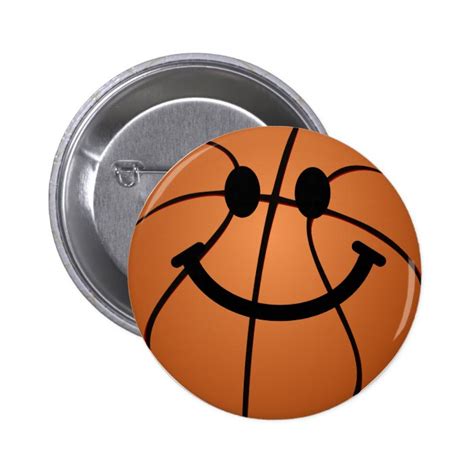 Basketball Smiley Face Button Zazzle