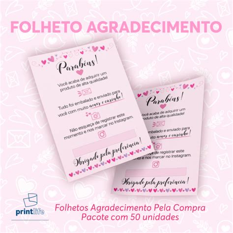 Folheto Agradecimento Pela Compra