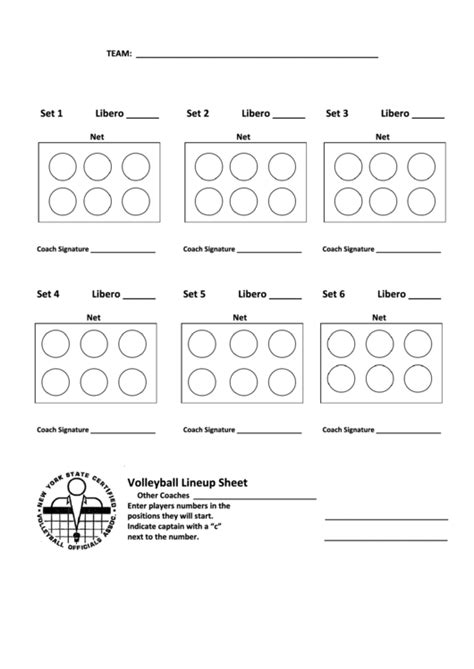 Printable Pdf Volleyball Lineup Sheet