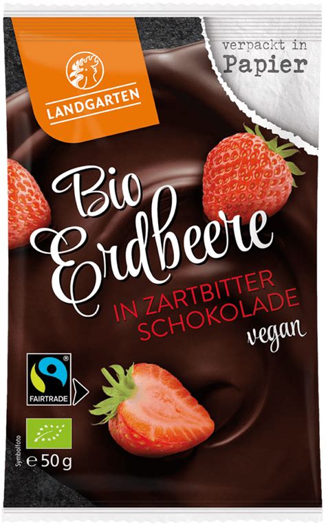 Bio Erdbeere In Vollmilch Schokolade Landgarten At Bio Snacks Seit