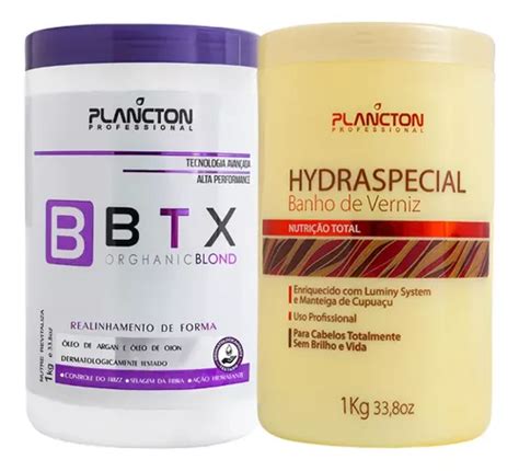 Btx Orghanic Platinum Kit Hidratação Capilar Verniz Plancton Frete grátis