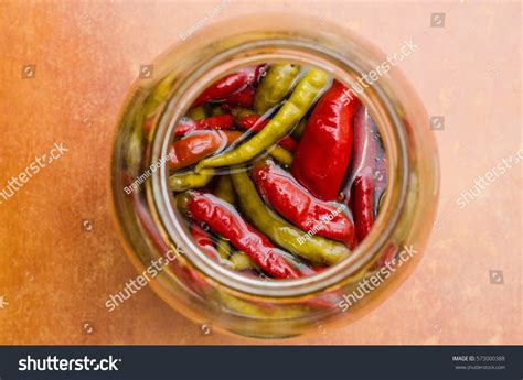 Hot Peppers Jar Top View Stock Photo Shutterstock