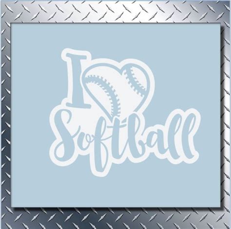 Softball Car Decal Sports Car Decal I Love Softball Softball Window