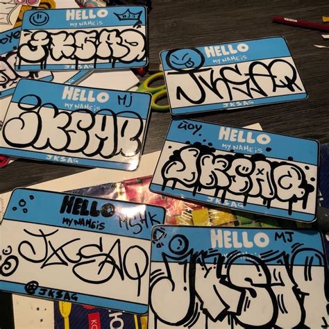 Graffiti Letterings On Hello My Name Is Stickers Graffiti Names