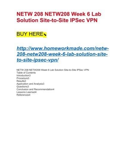 Netw Netw Week Lab Solution Site To Site Ipsec Vpn