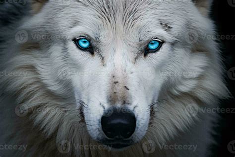 A majestic white wolf with piercing blue eyes AI Generated 31228646 ...