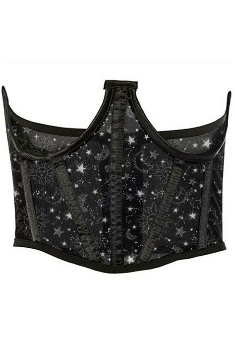 Lavish Celestial Mesh Open Cup Waist Cincher Waist Cinchers Daisy