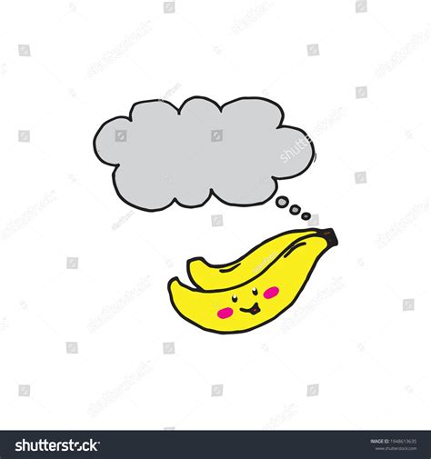 Banana Fruit Eyes Smiley Face Yellow Stock Vector Royalty Free