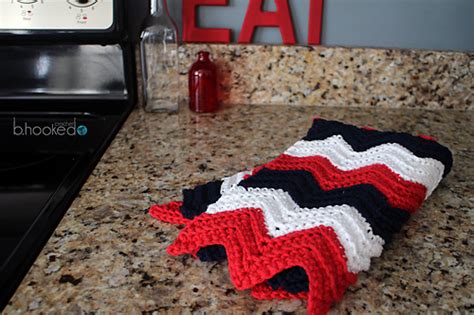 Ravelry Chevron Kitchen Towel Pattern By B Hooked Crochet Knitting